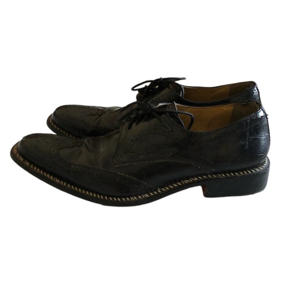 Giorgio Brutini Mens 210851 Caster Wing Tip Oxford Dress Shoes Black Size 10 M - Picture 3 of 9